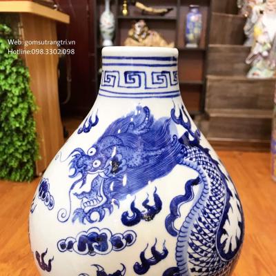BÌNH HỒ LÔ VẼ TAY TAM LONG
